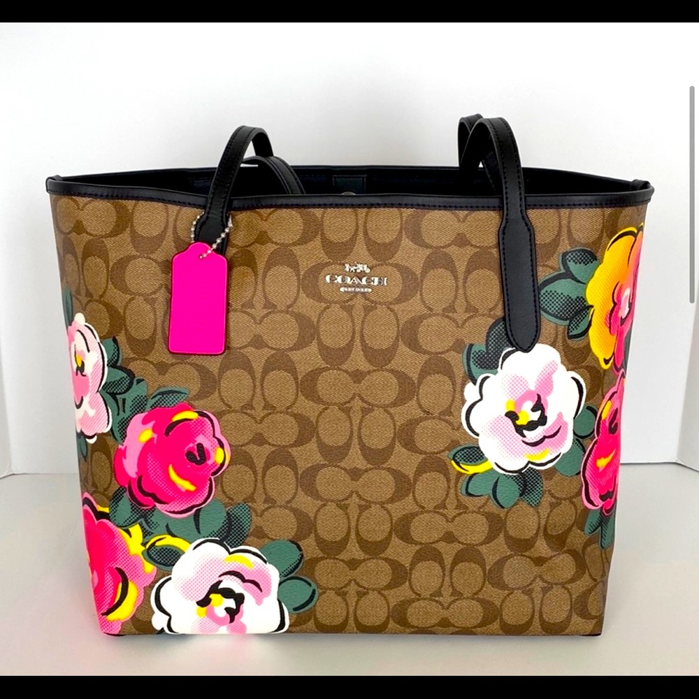 Coach Tote  Vintage Rose Print